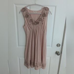 Sundance Elegant Dress With 3 Dimensional Floral Accents